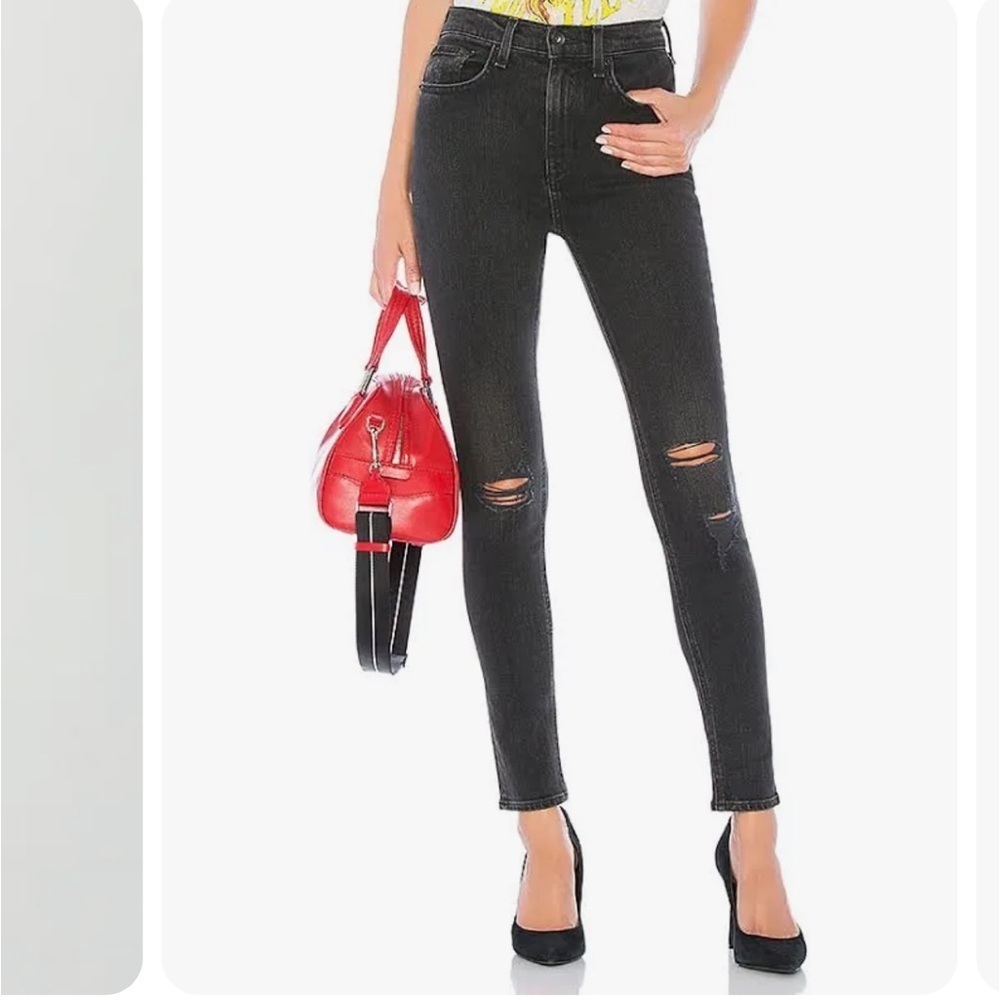Rag & Bone Distressed Ankle Skinny‎ Jeans in Rock With Holes 25.